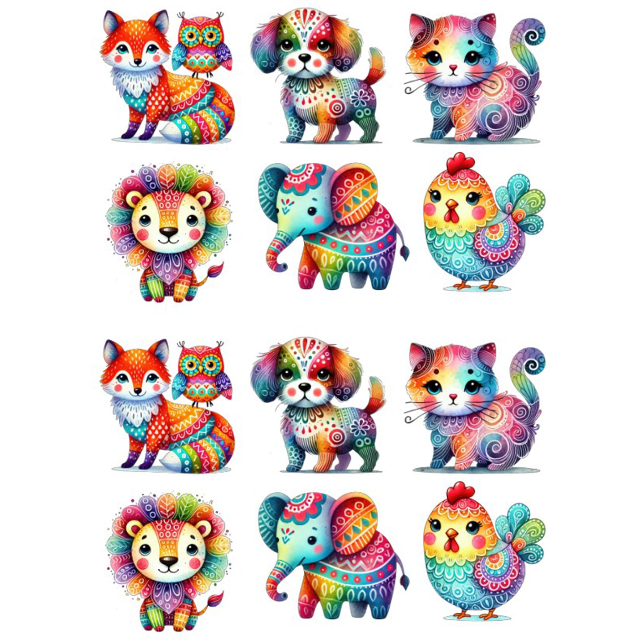 A4 Colourful Animals 1