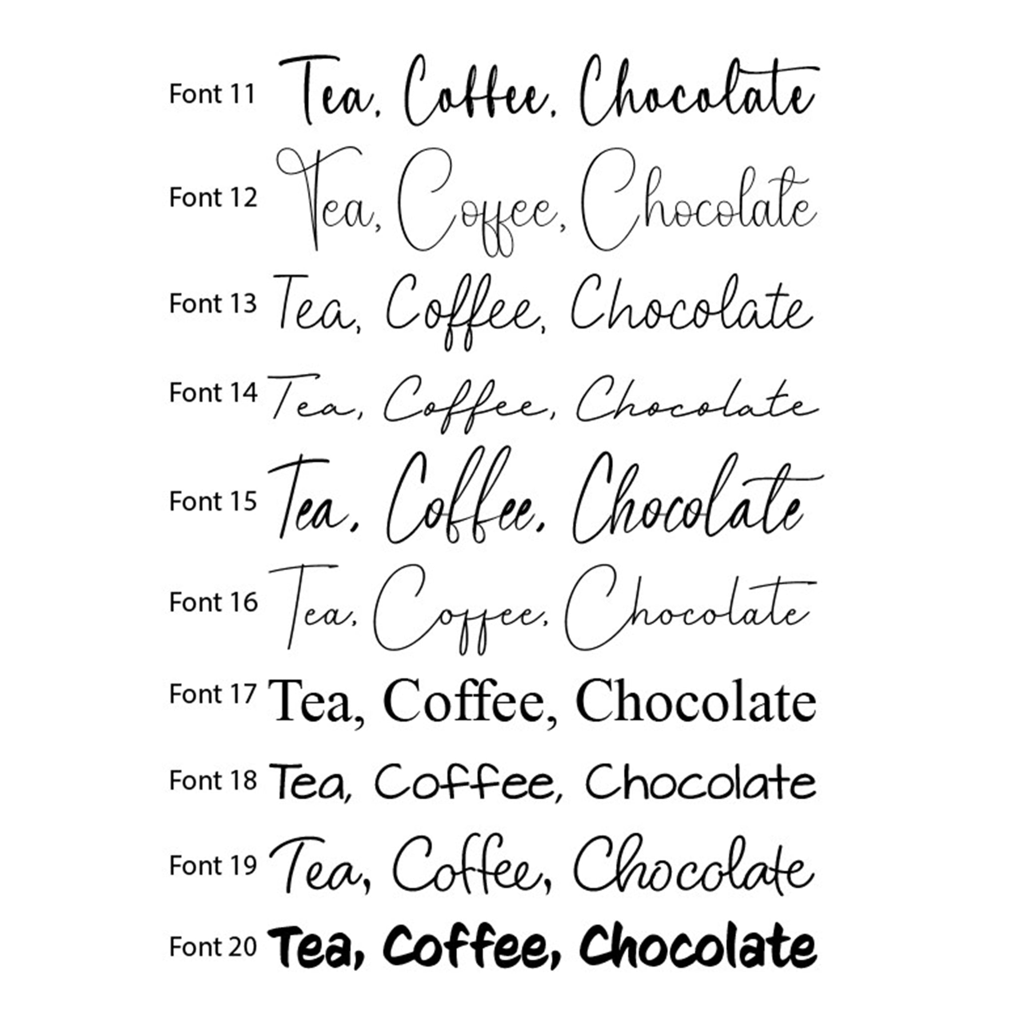 Any Text: Font 11-20