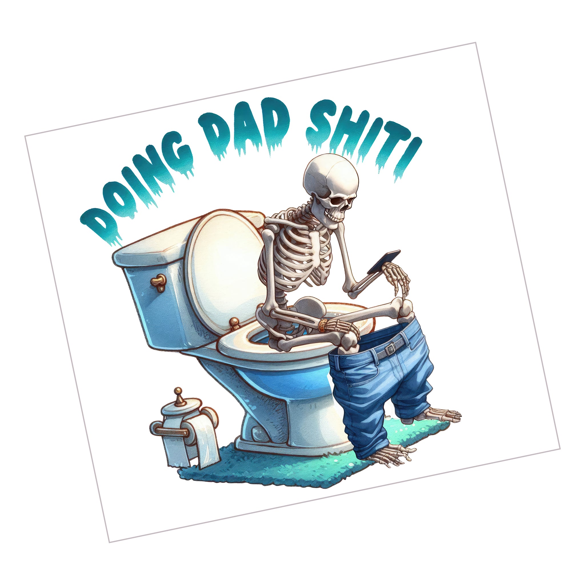 Skeleton Dad Toilet Shit